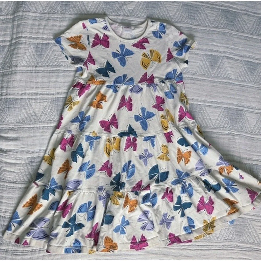 Hanna Andersson Girls Play Bundle Size 140 10‎ Butterfly Dress Bear Top Leggings